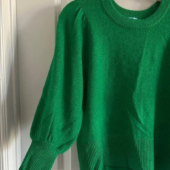 CeCe Brand Woman’s Vibrant Green Crew Neck Sweater - Size XS - Picture 4 of 7